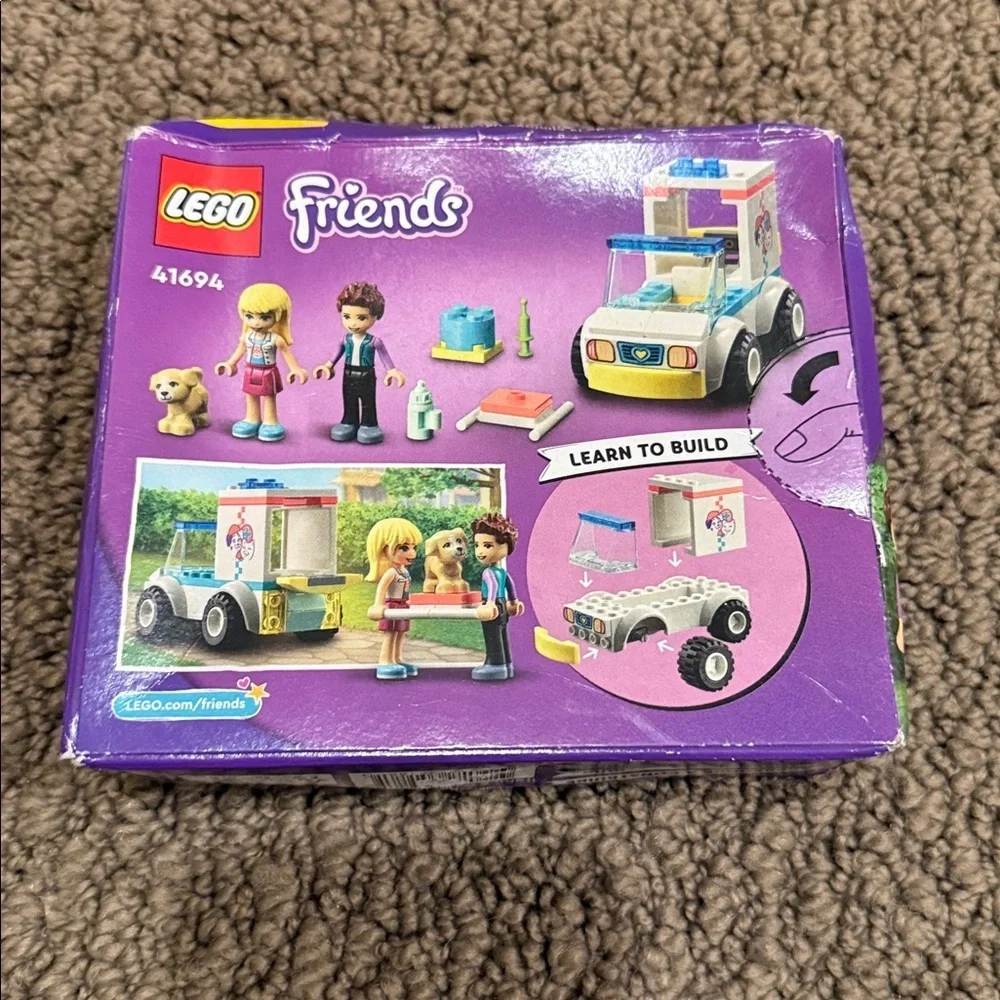 Lego friends pet clinic ambulance set 41694 new in sealed package 54 pieces rare